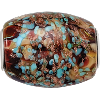 Ster.Silver Reflections Multi-color Glitter Desert Sunset Fenton Glass Bead view 3