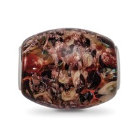 Ster.Silver Reflections Multi-color Glitter Kalico Kitty Fenton Glass Bead view 5