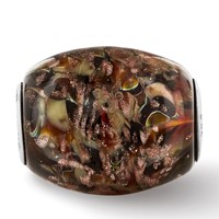 Ster.Silver Reflections Multi-color Glitter Kalico Kitty Fenton Glass Bead view 4