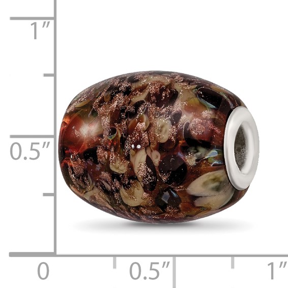 Ster.Silver Reflections Multi-color Glitter Kalico Kitty Fenton Glass Bead