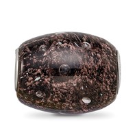 Ster.Silver Reflections Black Glitter Midnight Illusions Fenton Glass Bead view 5