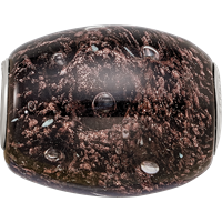 Ster.Silver Reflections Black Glitter Midnight Illusions Fenton Glass Bead view 3