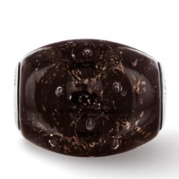 Ster.Silver Reflections Black Glitter Midnight Illusions Fenton Glass Bead view 4