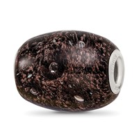 Ster.Silver Reflections Black Glitter Midnight Illusions Fenton Glass Bead view 1