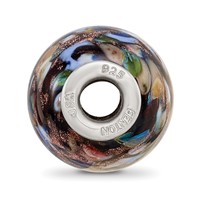 Ster.Silver Reflections Multi-color Glitter Country Girl Fenton Glass Bead view 2