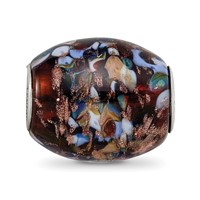 Ster.Silver Reflections Multi-color Glitter Country Girl Fenton Glass Bead view 5