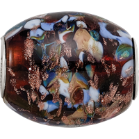 Ster.Silver Reflections Multi-color Glitter Country Girl Fenton Glass Bead view 3