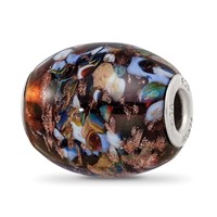 Ster.Silver Reflections Multi-color Glitter Country Girl Fenton Glass Bead view 1