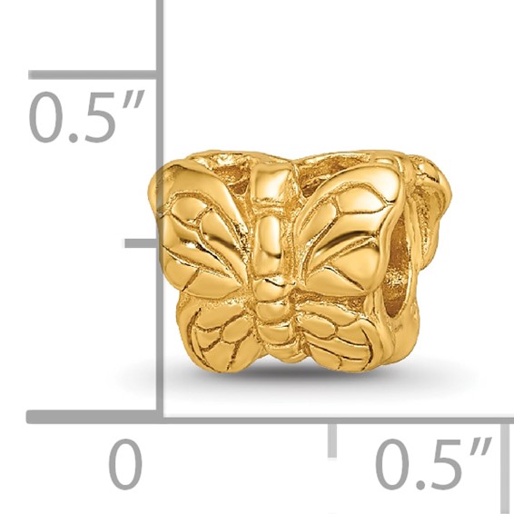 Sterling Silver Gold-plated Reflections Butterfly Bead