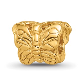 Sterling Silver Gold-plated Reflections Butterfly Bead