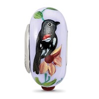 Sterling Silver Reflections Blue Bye Bye Blackbird Fenton Glass Bead view 3
