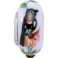 Sterling Silver Reflections Blue Bye Bye Blackbird Fenton Glass Bead view 4