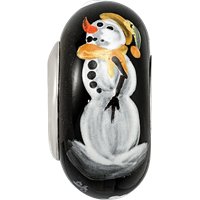 Sterling Silver Reflections Black Snowman Frosty Nights Fenton Glass Bead view 4
