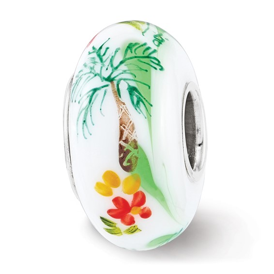 Sterling Silver Reflections Picasso Fenton Glass Bead