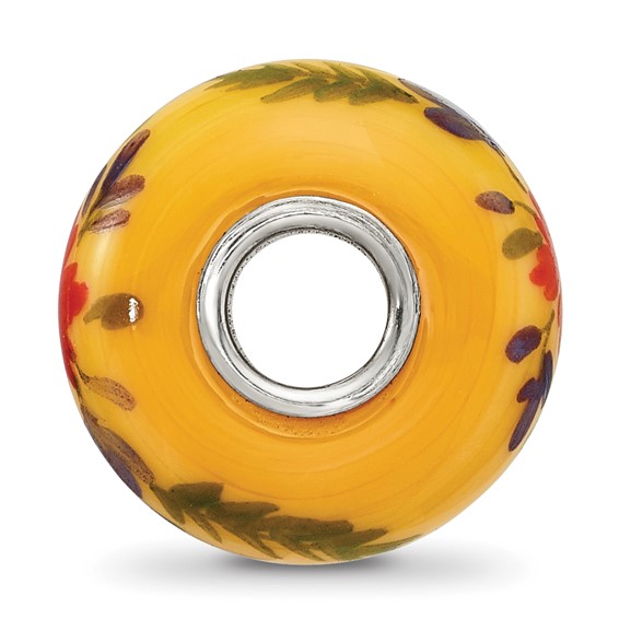 Sterling Silver Reflections Luau Fenton Glass Bead