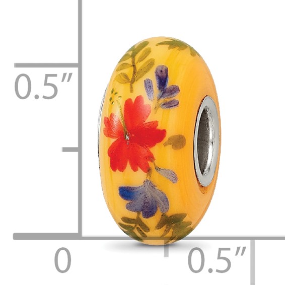 Sterling Silver Reflections Luau Fenton Glass Bead