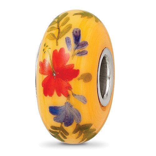 Sterling Silver Reflections Luau Fenton Glass Bead