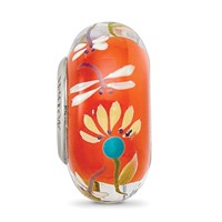 Sterling Silver Reflections Dragonfly Love Fenton Glass Bead view 5