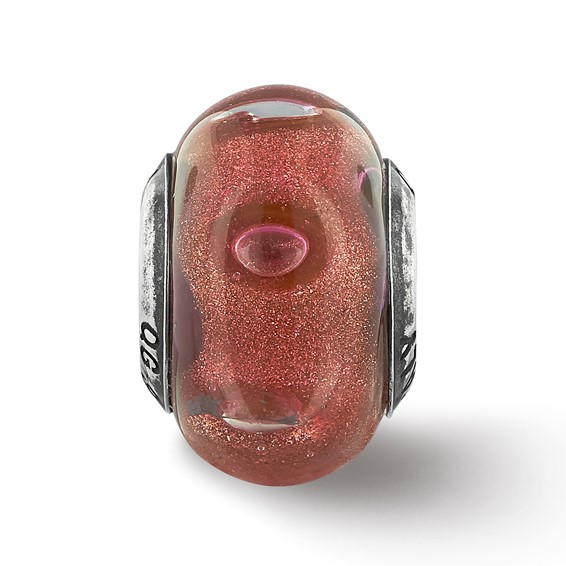 Sterling Silver Reflections Marsala Italian Murano Glass Bead