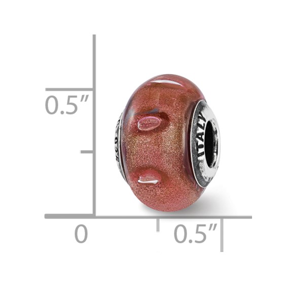 Sterling Silver Reflections Marsala Italian Murano Glass Bead