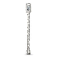 Sterling Silver Reflections Blue Crystal Heart Top Chain Pendant view 3