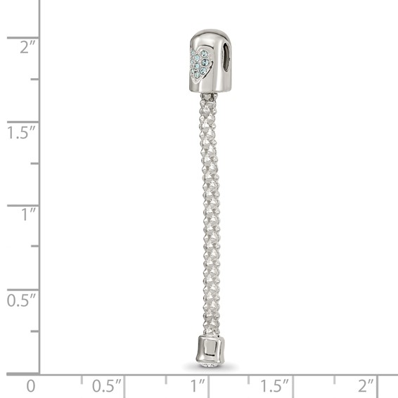 Sterling Silver Reflections Blue Crystal Heart Top Chain Pendant