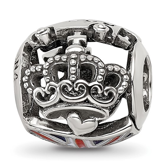Sterling Silver Reflections Enameled England Theme Bead