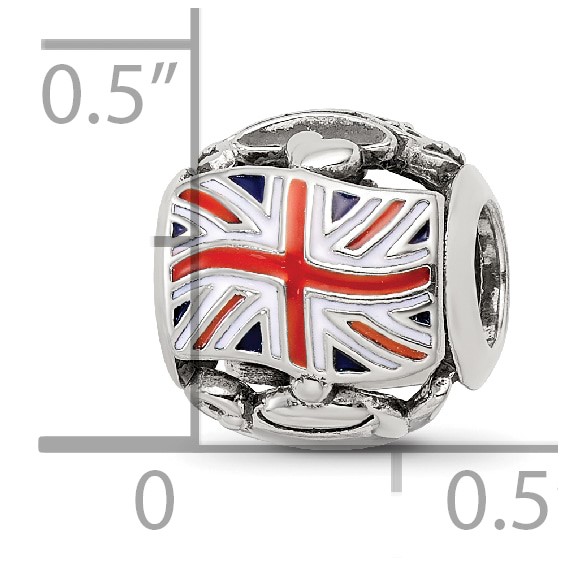 Sterling Silver Reflections Enameled England Theme Bead