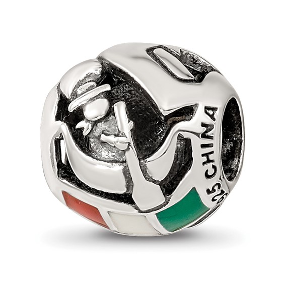 Sterling Silver Reflections Enameled Italy Theme Bead