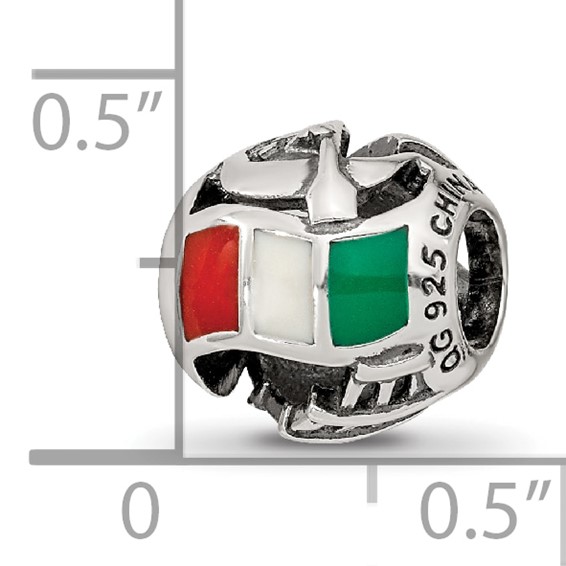 Sterling Silver Reflections Enameled Italy Theme Bead