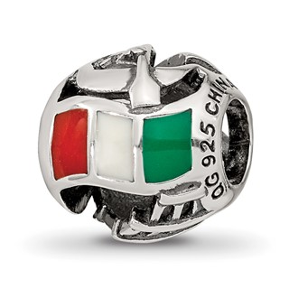 Sterling Silver Reflections Enameled Italy Theme Bead