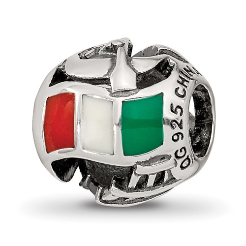 Sterling Silver Reflections Enameled Italy Theme Bead