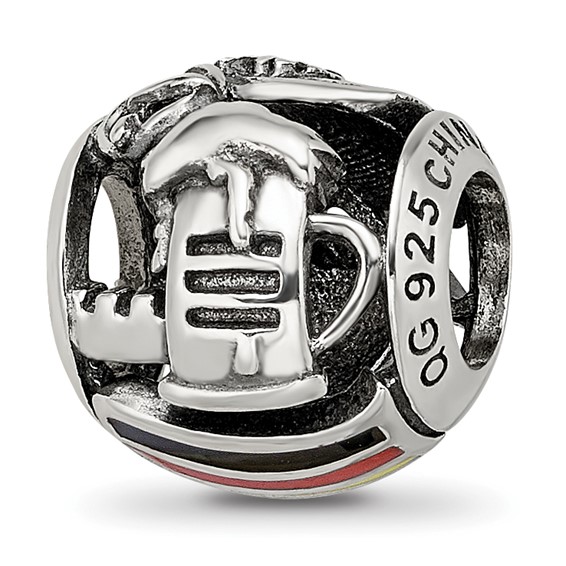 Sterling Silver Reflections Enameled Germany Theme Bead