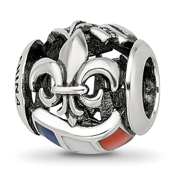 Sterling Silver Reflections Enameled French Theme Bead