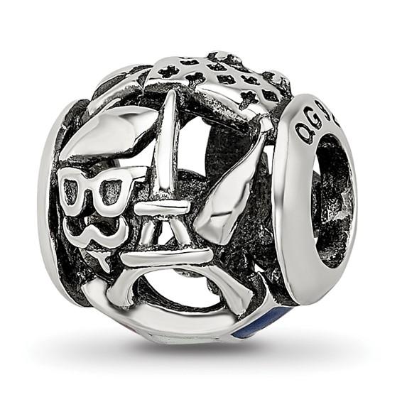 Sterling Silver Reflections Enameled French Theme Bead