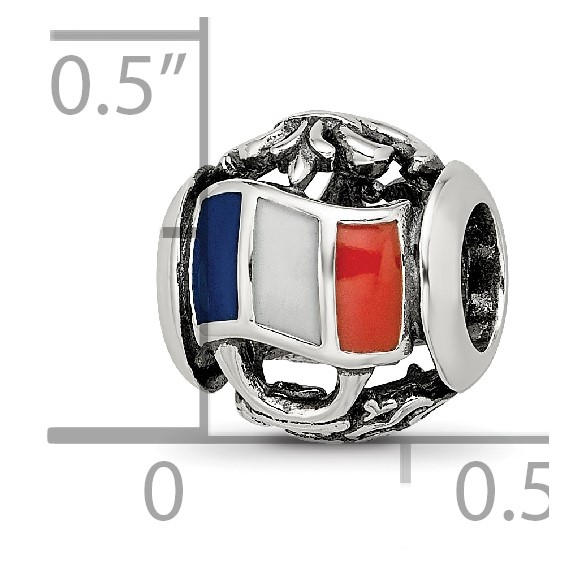 Sterling Silver Reflections Enameled French Theme Bead