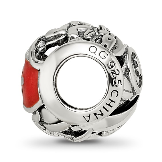 Sterling Silver Reflections Enameled Switzerland Theme Bead