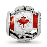Sterling Silver Reflections Enameled Canada Theme Bead view 3