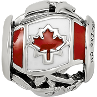 Sterling Silver Reflections Enameled Canada Theme Bead view 4