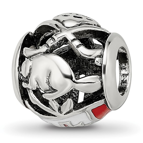 Sterling Silver Reflections Enameled Canada Theme Bead