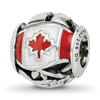 Sterling Silver Reflections Enameled Canada Theme Bead view 1