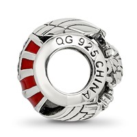 Sterling Silver Reflections Enameled Usa Theme Bead view 2