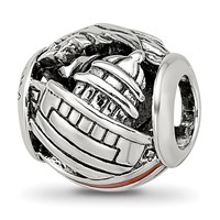 Sterling Silver Reflections Enameled Usa Theme Bead view 5