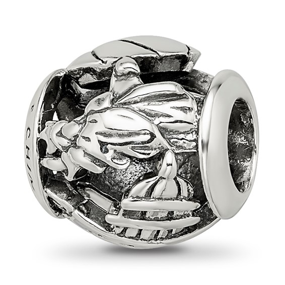 Sterling Silver Reflections Enameled USA Theme Bead