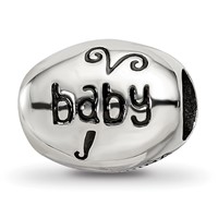 Sterling Silver Reflections Antiqued Baby Feet Butterfly Bead view 4