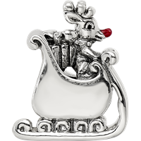 Sterling Silver Reflections Enameled Rudolph in Sleigh Bead view 3