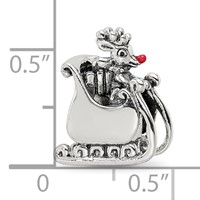Sterling Silver Reflections Enameled Rudolph in Sleigh Bead view 4