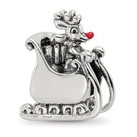 Sterling Silver Reflections Enameled Rudolph in Sleigh Bead view 1