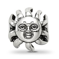 Sterling Silver Reflections Sun with a Face Bead view 5