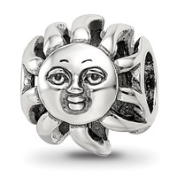 Sterling Silver Reflections Sun with a Face Bead view 1